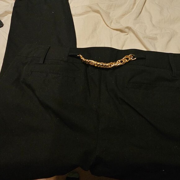INC NEW Size 14 Black Slacks with gold embleshments - Picture 2 of 3